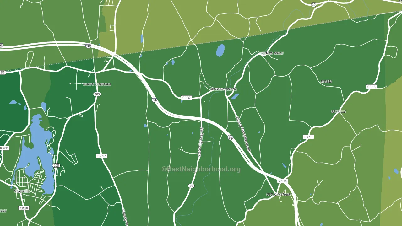 Malden Bridge, NY block-group voter-turnout map