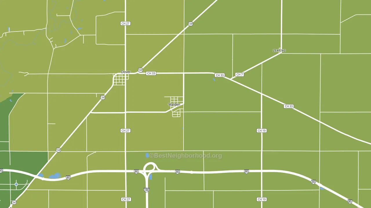 Malden, IL block-group voter-turnout map