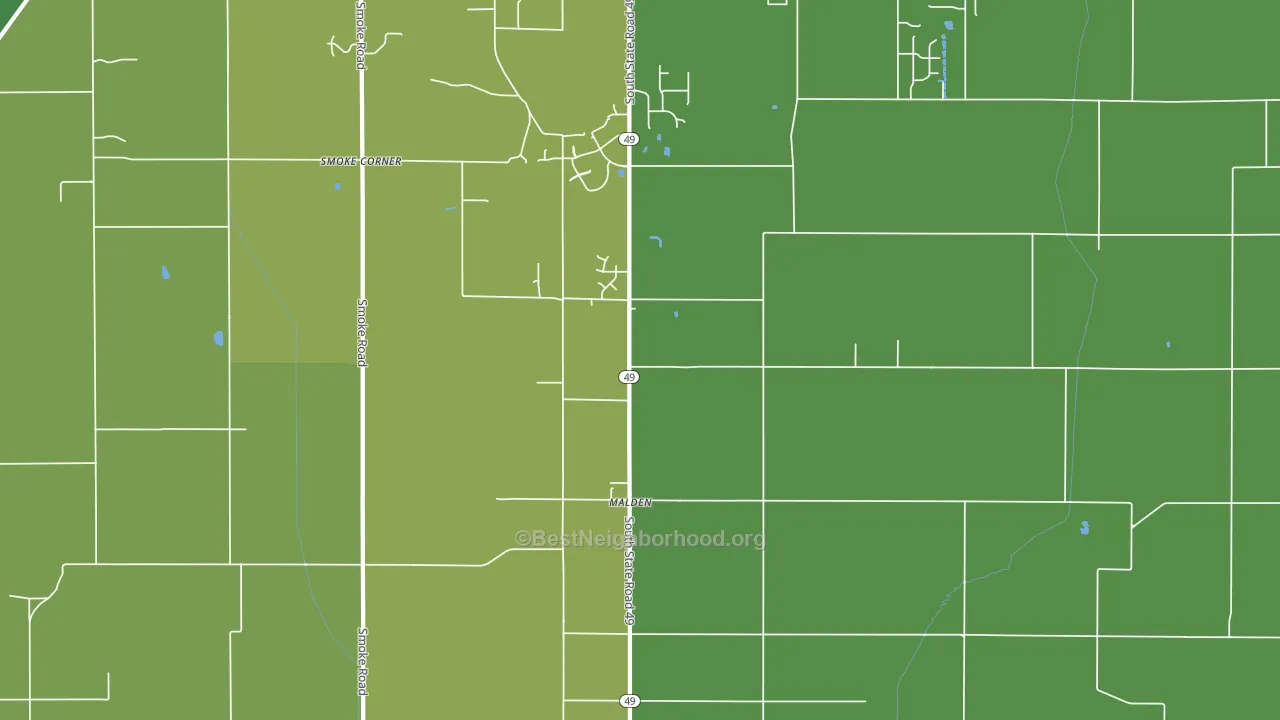 Malden, IN block-group voter-turnout map
