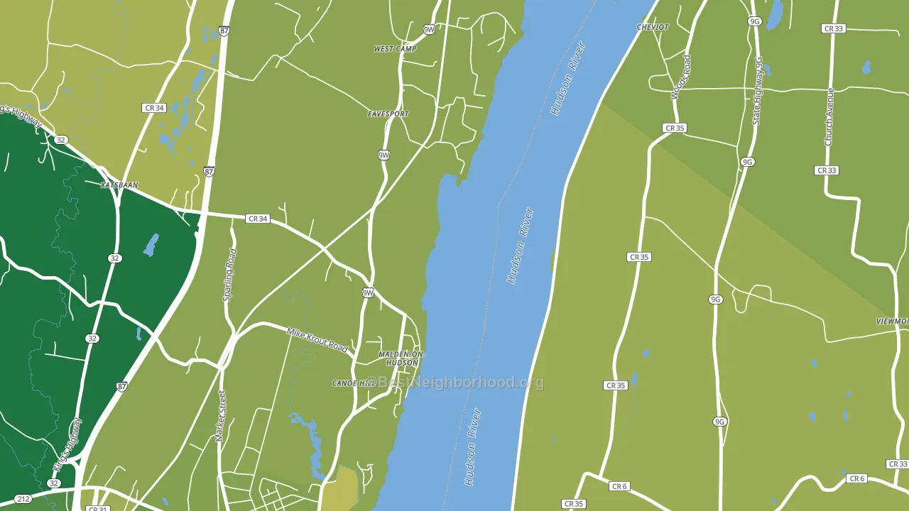 Malden-on-Hudson, NY block-group voter-turnout map