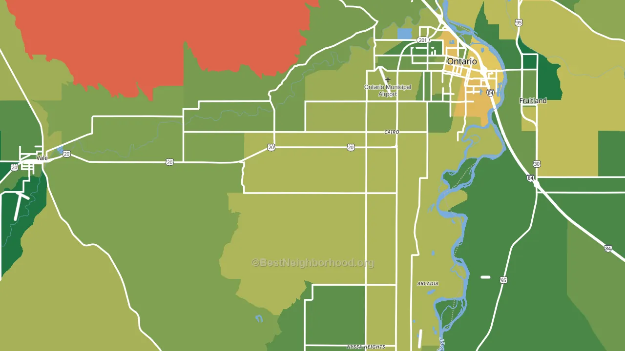 Malheur County, OR block-group voter-turnout map