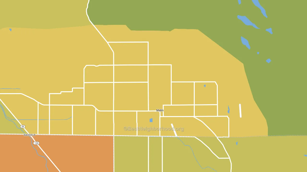 Malin, OR block-group voter-turnout map