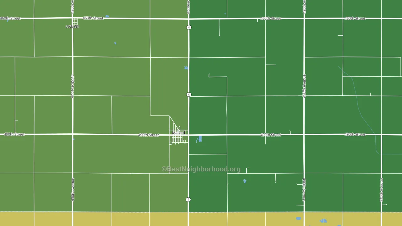 Mallard, IA block-group voter-turnout map