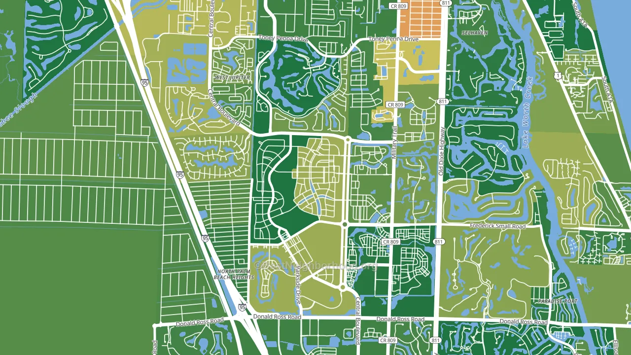 Mallory Creek at Abacoa, Jupiter, FL block-group voter-turnout map