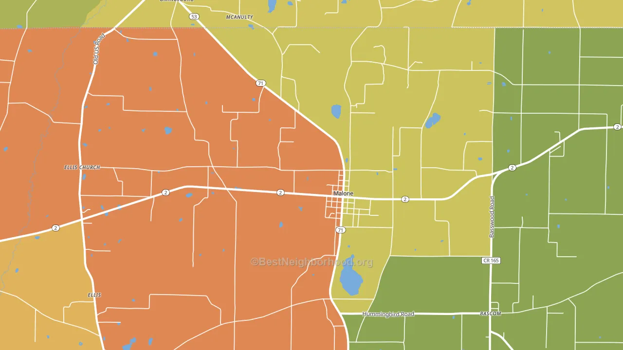 Malone, FL block-group voter-turnout map