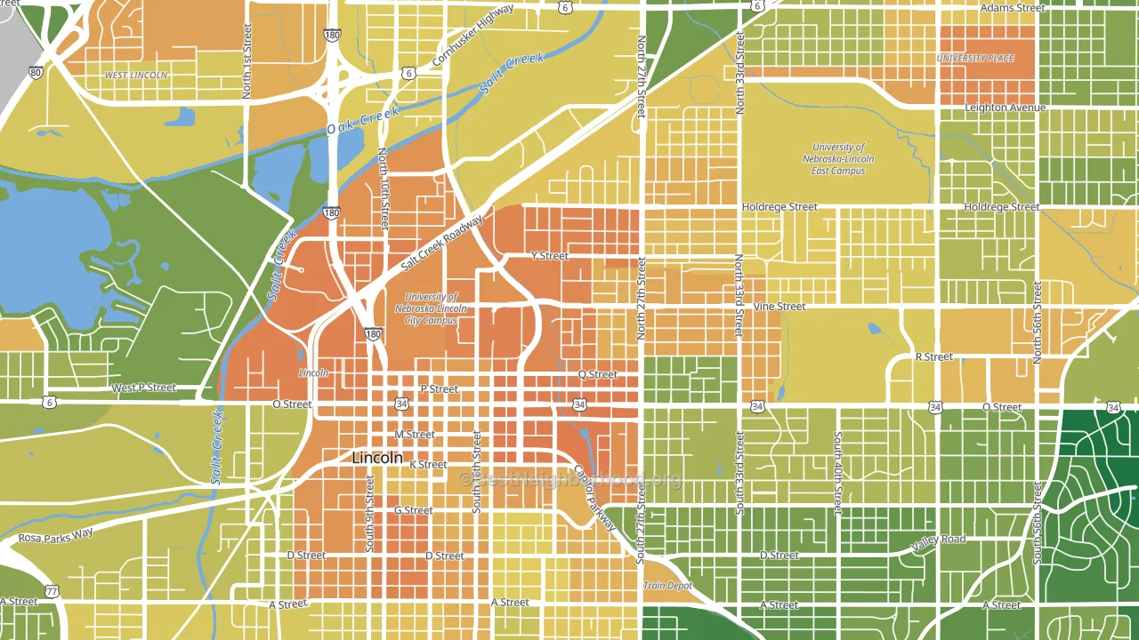 Malone, Lincoln, NE block-group voter-turnout map