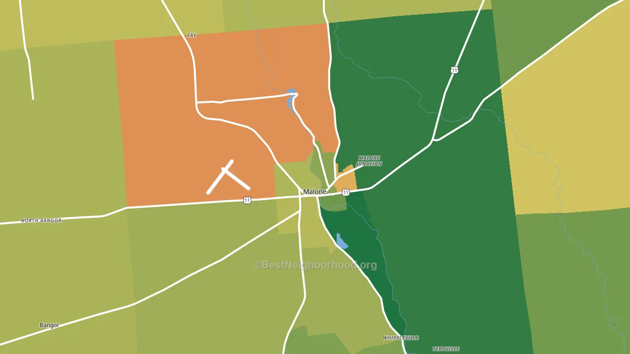 Malone, NY block-group voter-turnout map