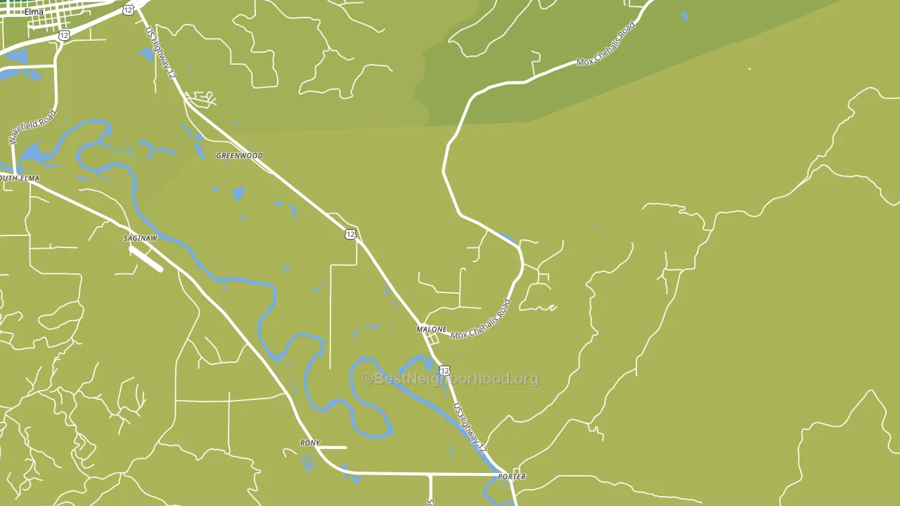 Malone, WA block-group voter-turnout map