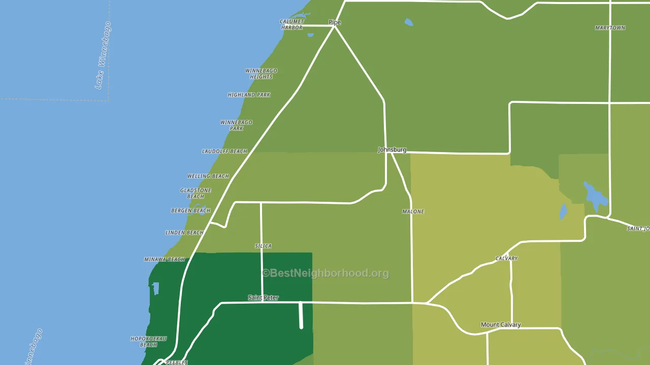 Malone, WI block-group voter-turnout map