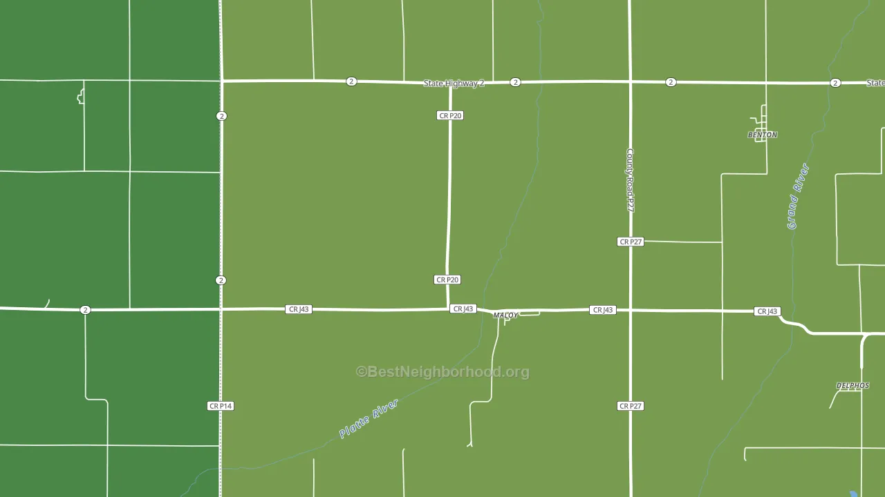 Maloy, IA block-group voter-turnout map