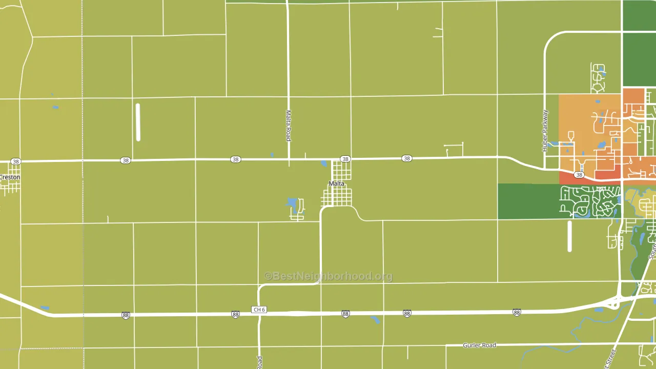 Malta, IL block-group voter-turnout map