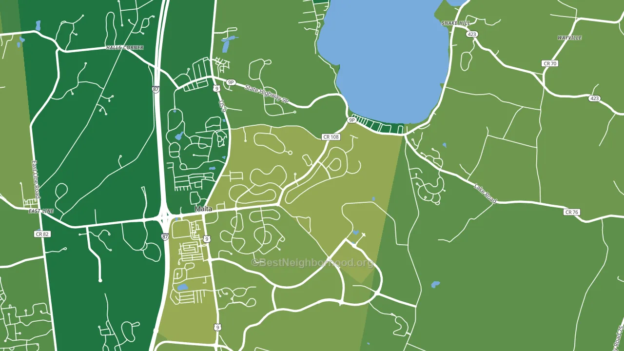 Malta, NY block-group voter-turnout map