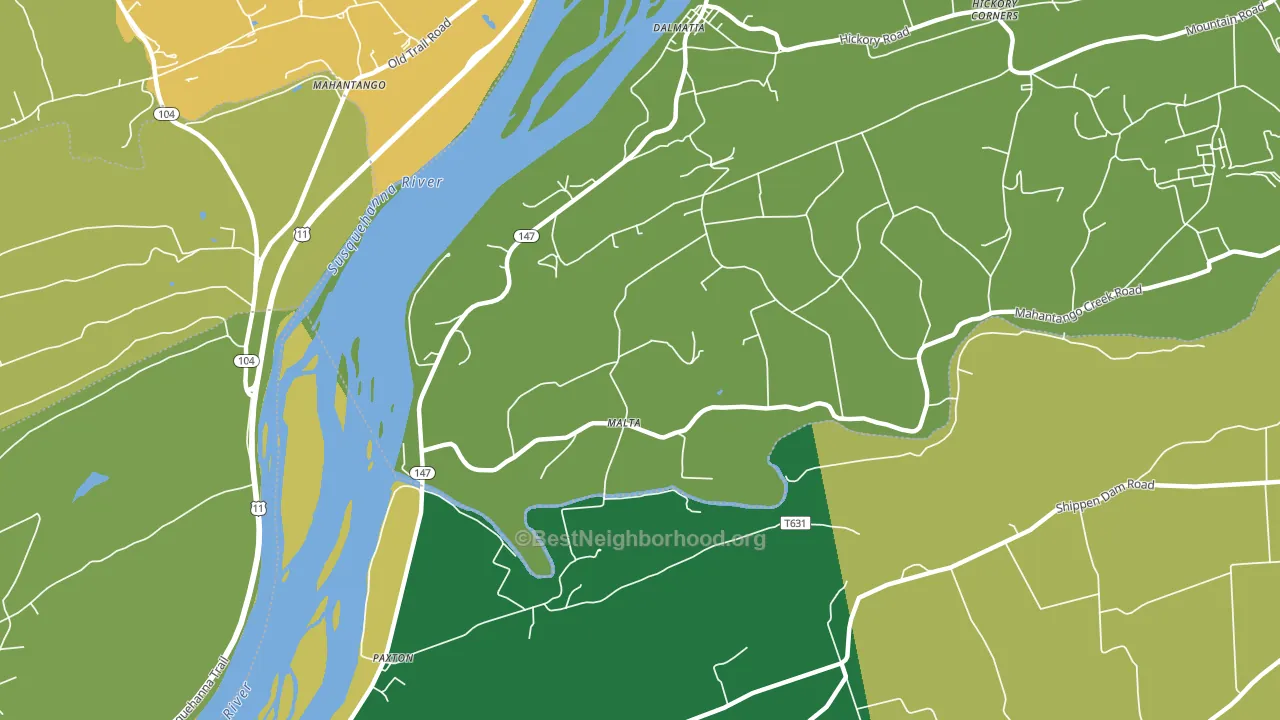 Malta, PA block-group voter-turnout map