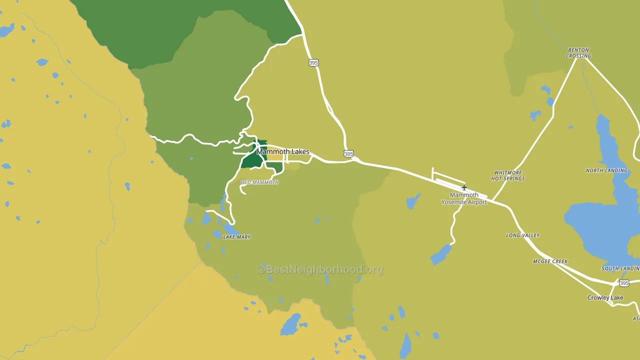 Mammoth Lakes, CA block-group voter-turnout map
