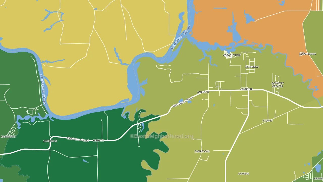 Manack, AL block-group voter-turnout map