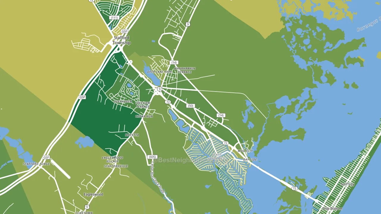 Manahawkin, NJ block-group voter-turnout map