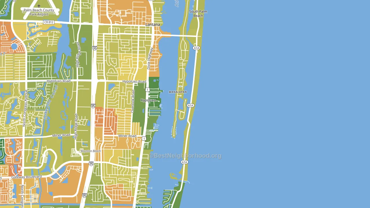 Manalapan, FL block-group voter-turnout map