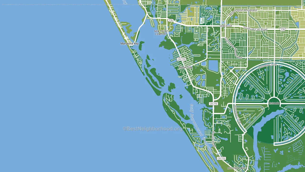 Manasota Key, FL block-group voter-turnout map