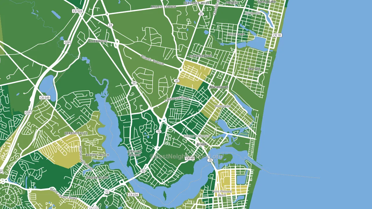 Manasquan, NJ block-group voter-turnout map