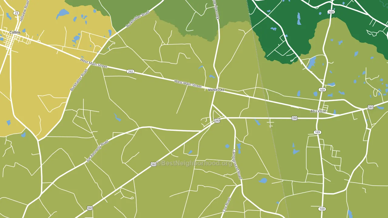 Manassas, GA block-group voter-turnout map