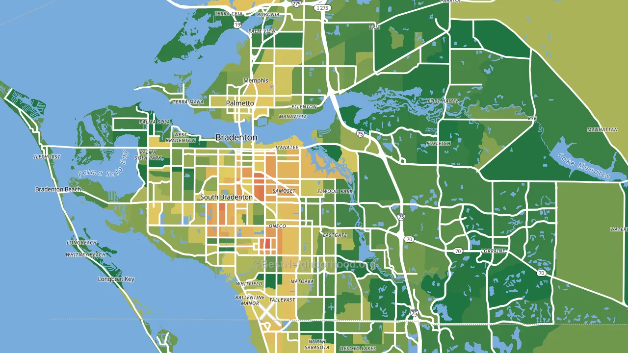 Manatee County, FL block-group voter-turnout map