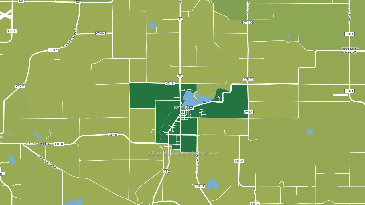 Manawa, WI block-group voter-turnout map