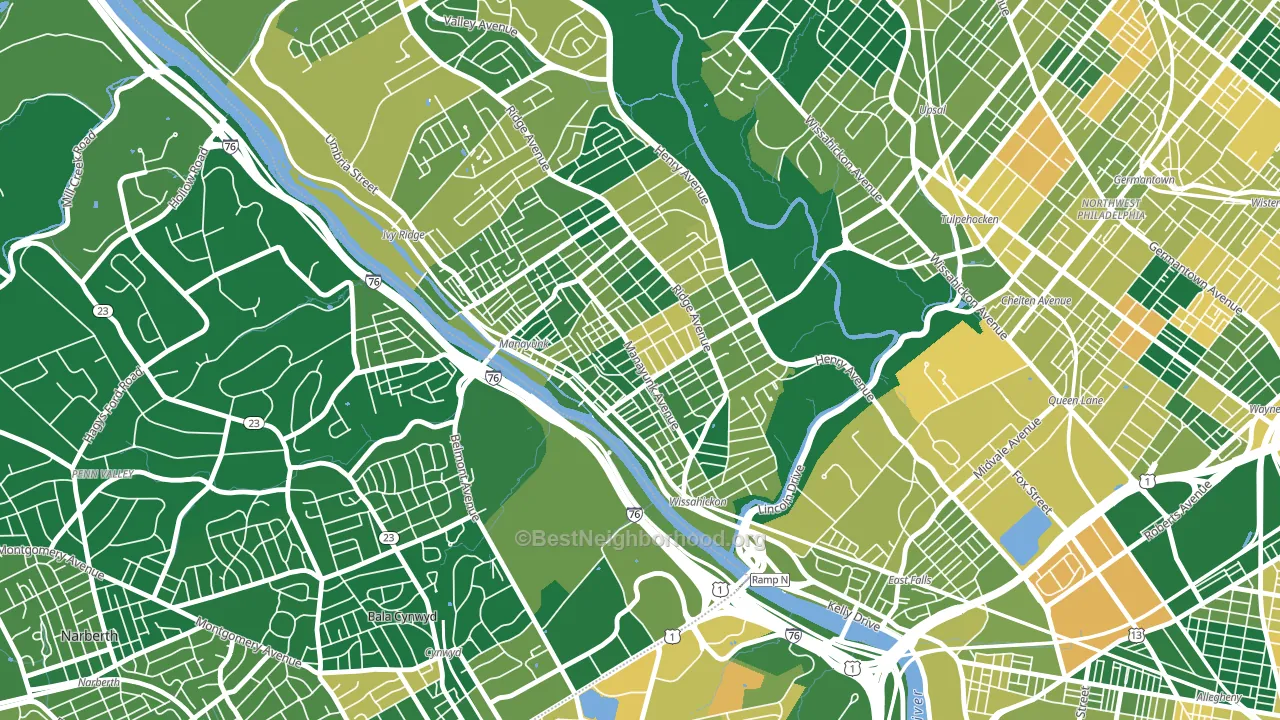 Manayunk, Philadelphia, PA block-group voter-turnout map