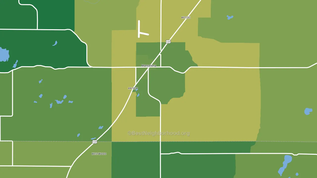 Mancelona, MI block-group voter-turnout map