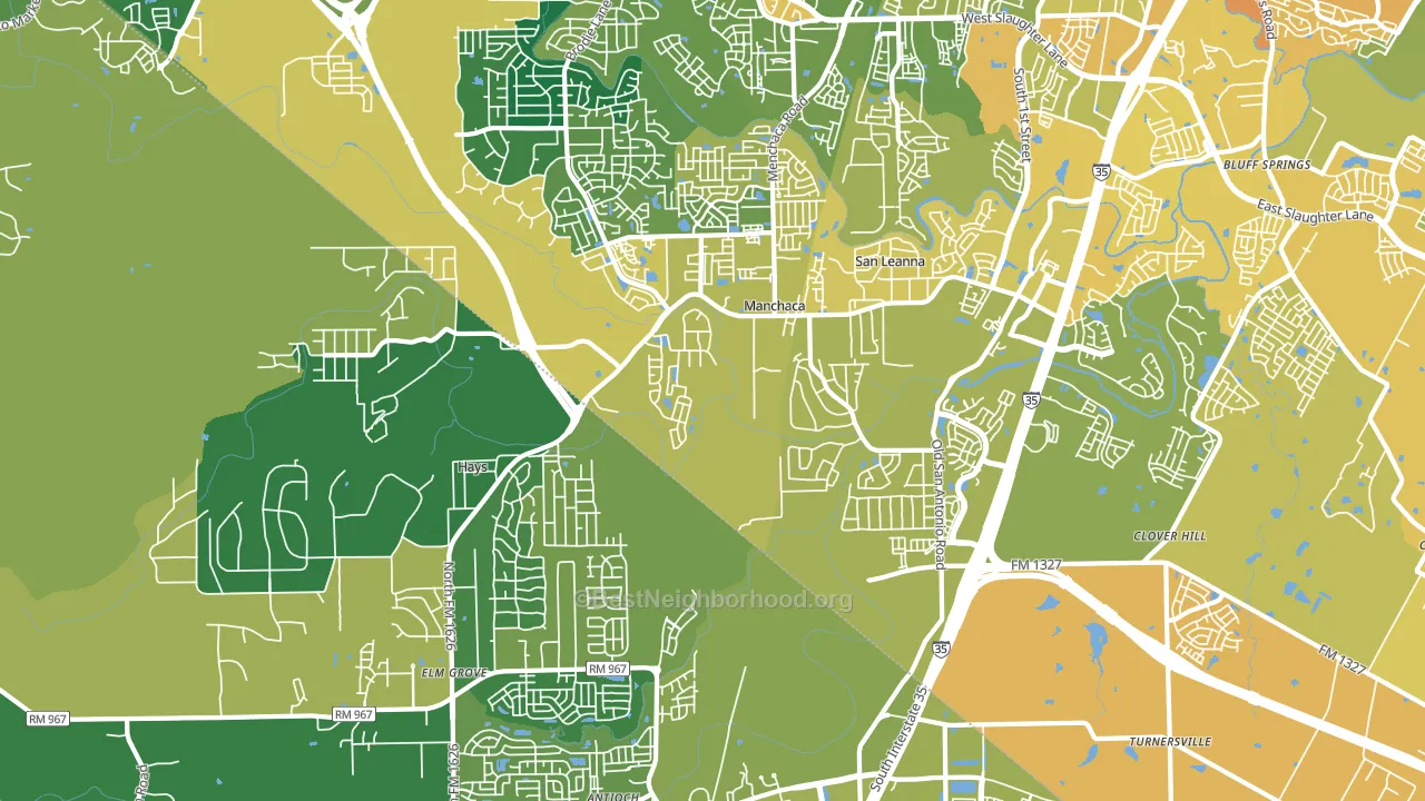 Manchaca, TX block-group voter-turnout map