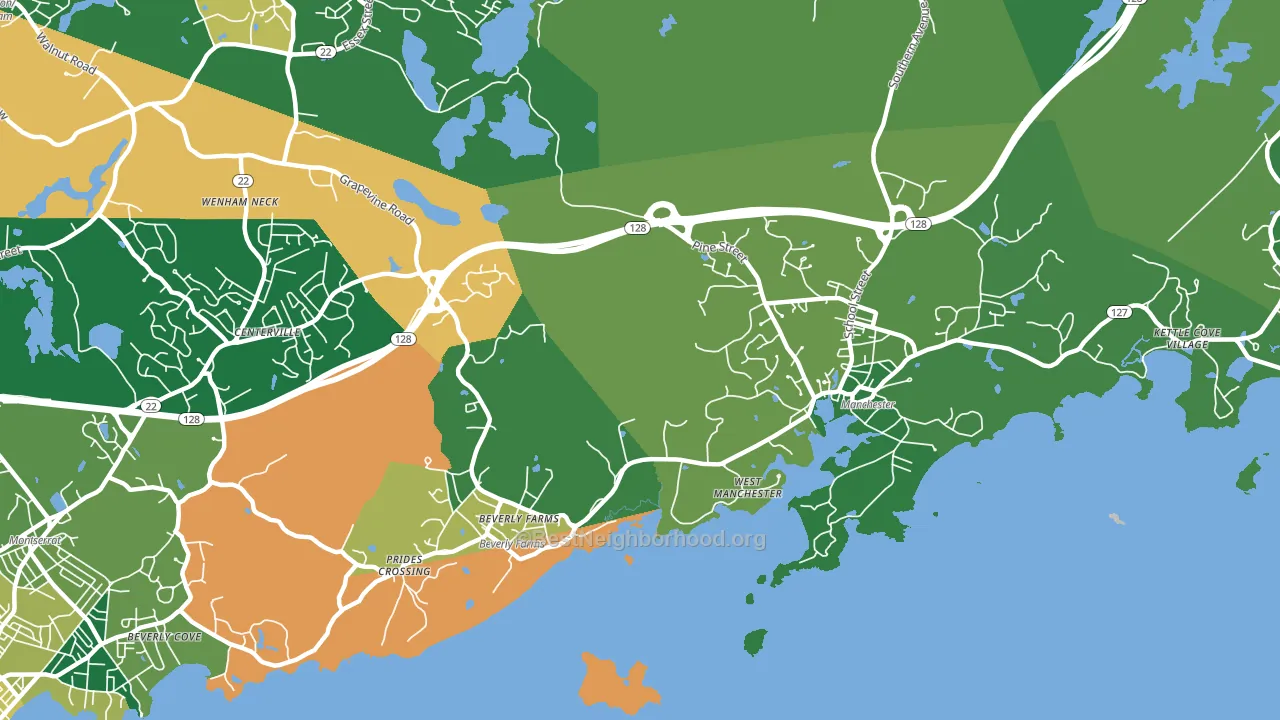 Manchester-By-The-Sea, MA block-group voter-turnout map