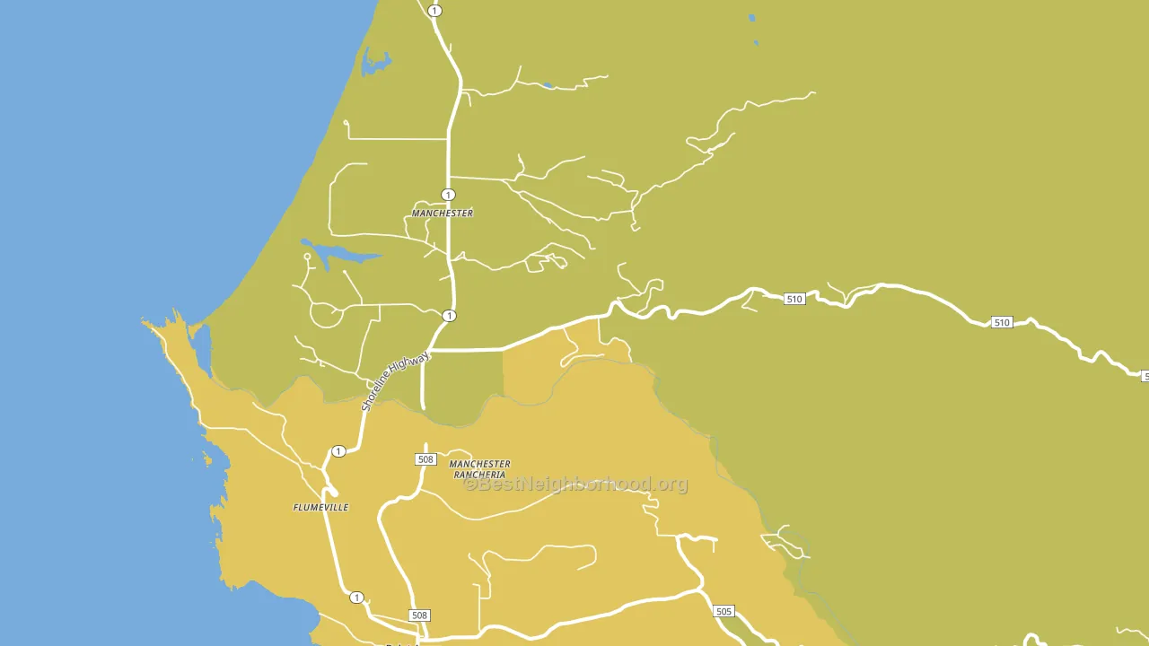 Manchester, CA block-group voter-turnout map