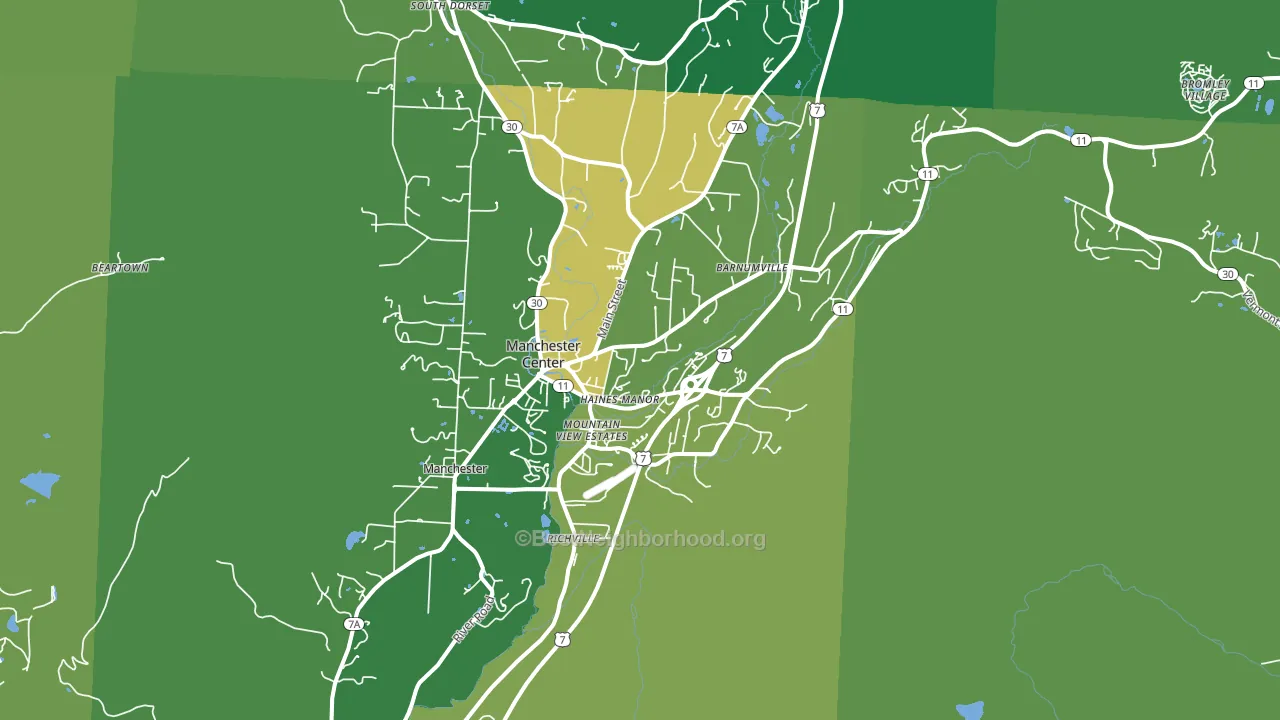 Manchester Center, VT block-group voter-turnout map