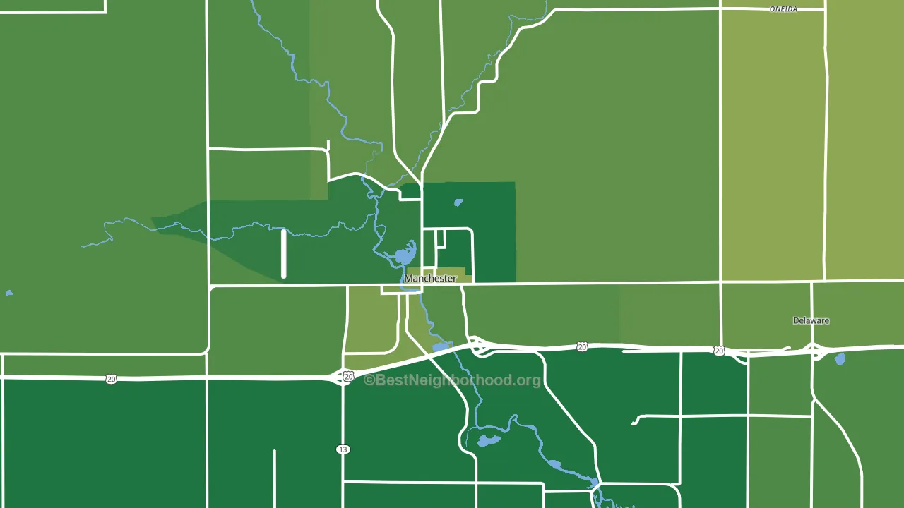 Manchester, IA block-group voter-turnout map