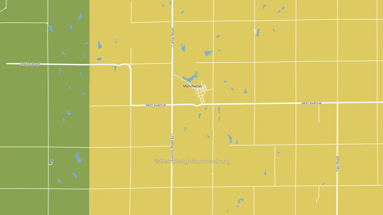 Manchester, KS block-group voter-turnout map