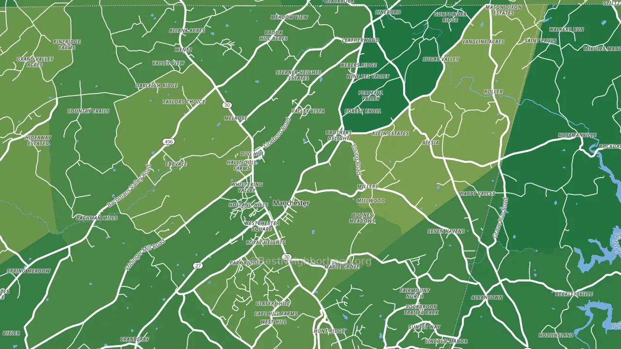 Manchester, MD block-group voter-turnout map