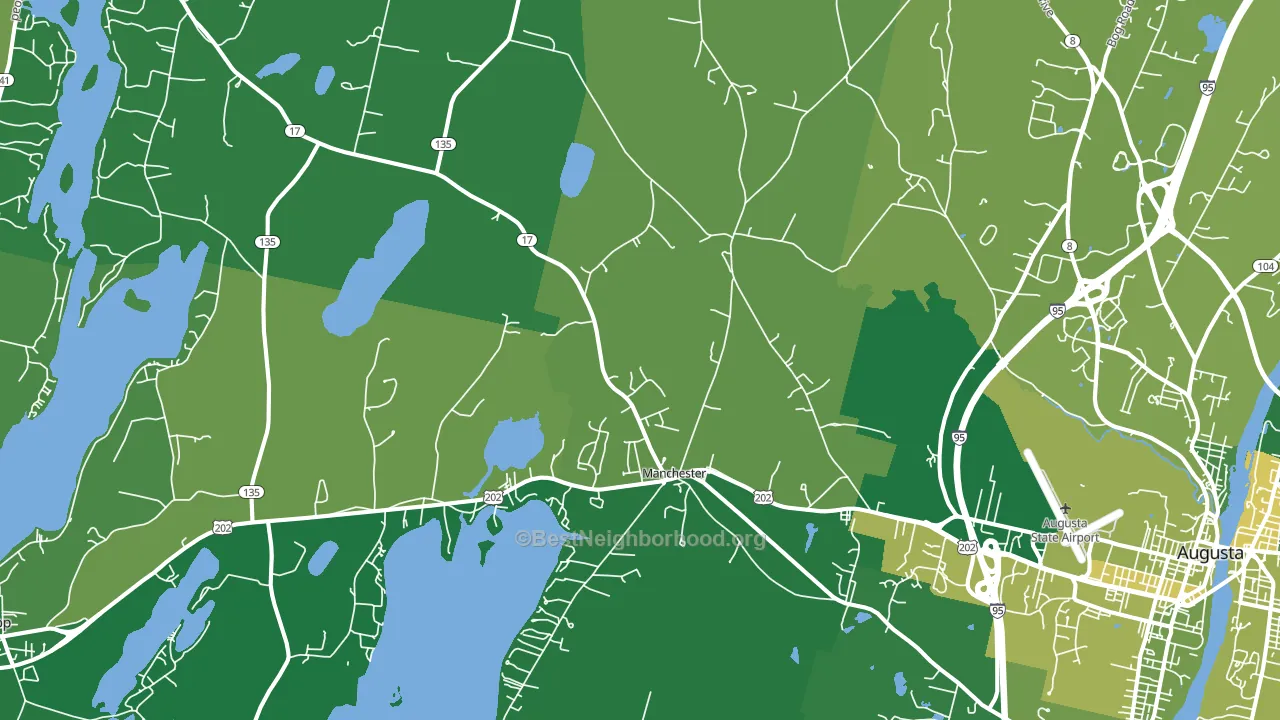 Manchester, ME block-group voter-turnout map
