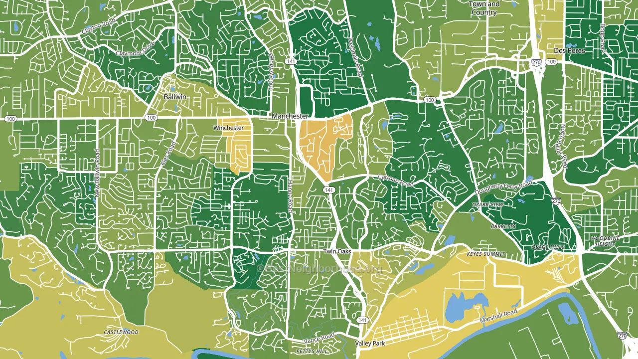 Manchester, MO block-group voter-turnout map
