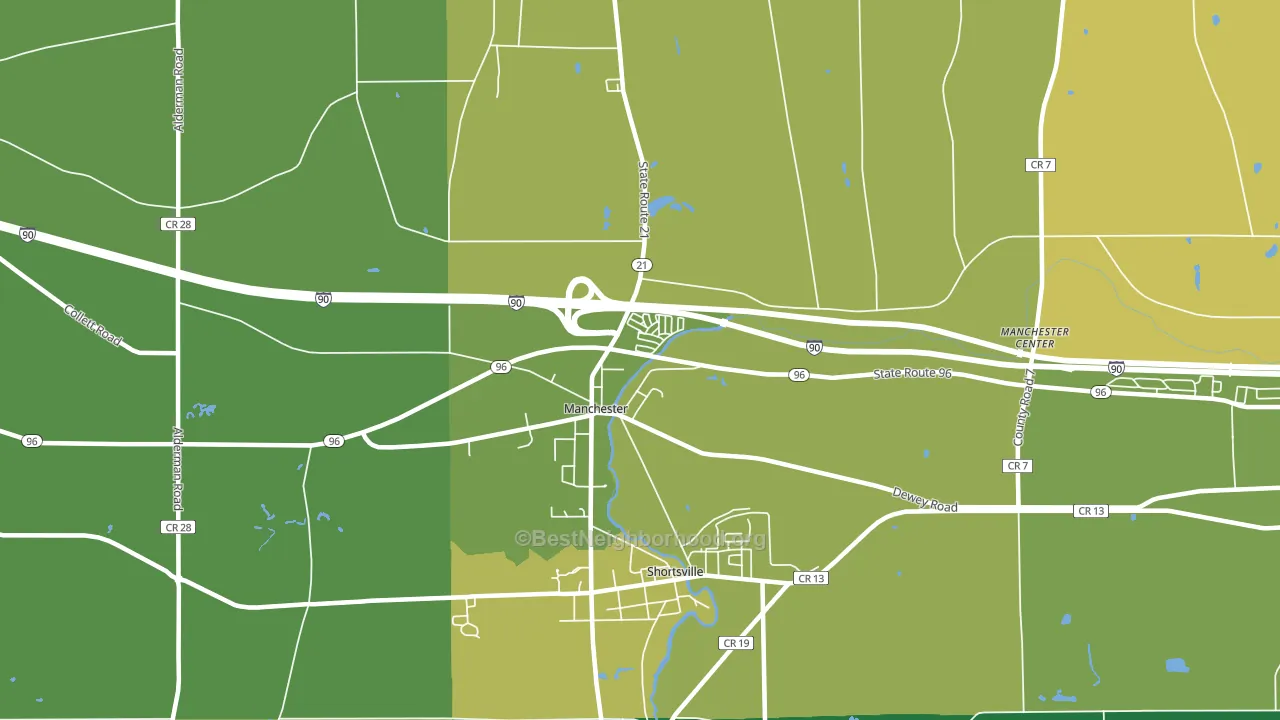 Manchester, NY block-group voter-turnout map