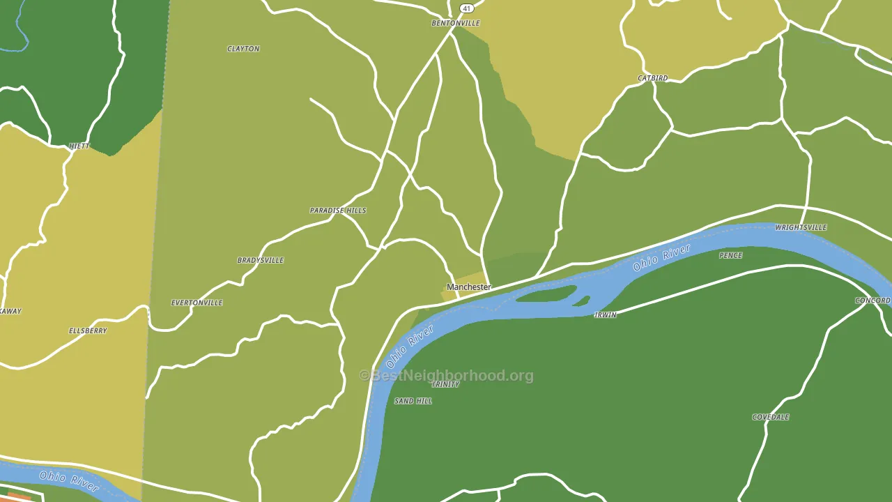 Manchester, OH block-group voter-turnout map