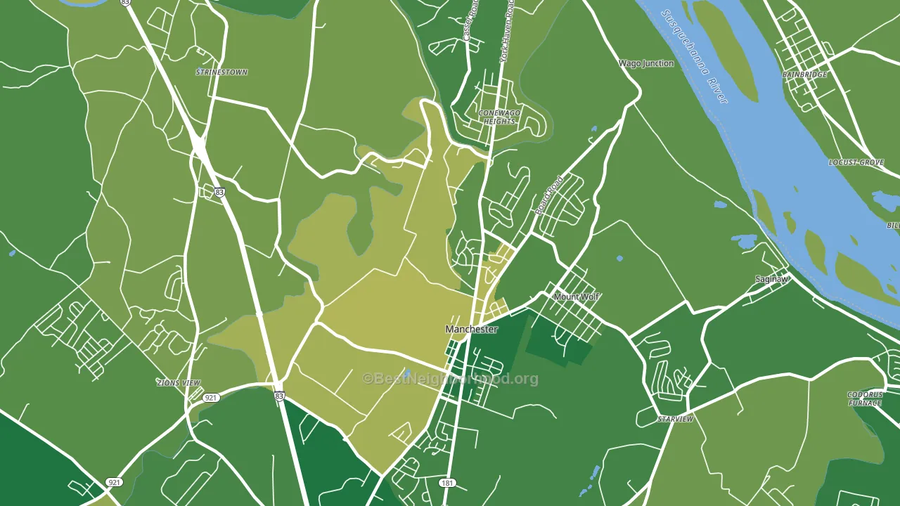 Manchester, PA block-group voter-turnout map