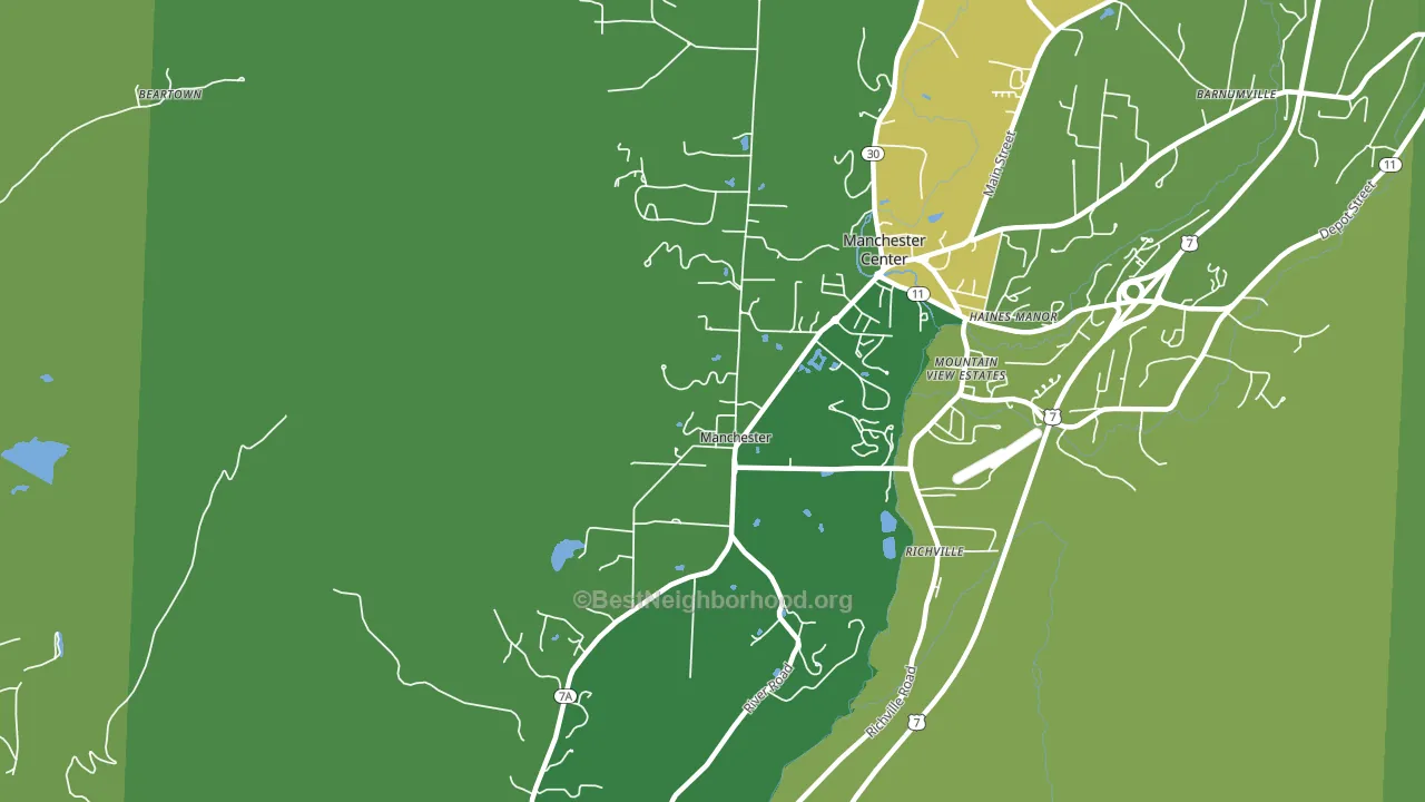 Manchester, VT block-group voter-turnout map