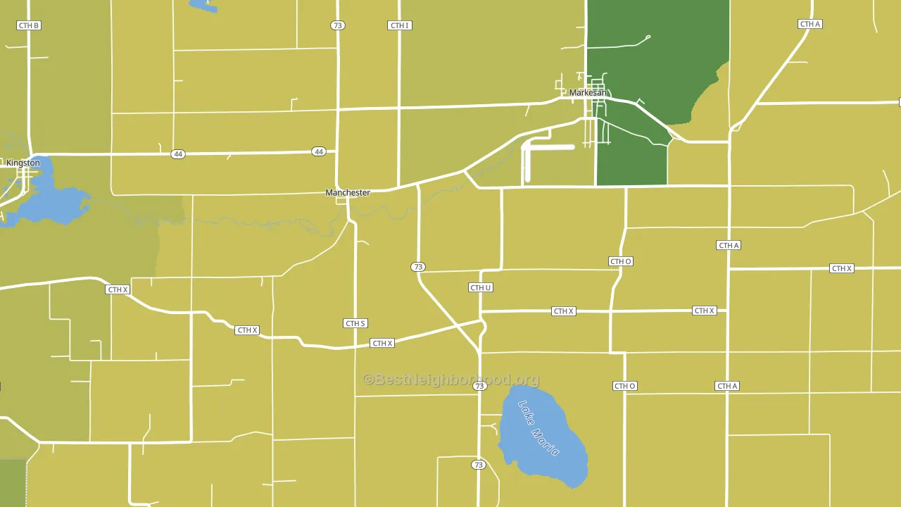 Manchester, WI block-group voter-turnout map