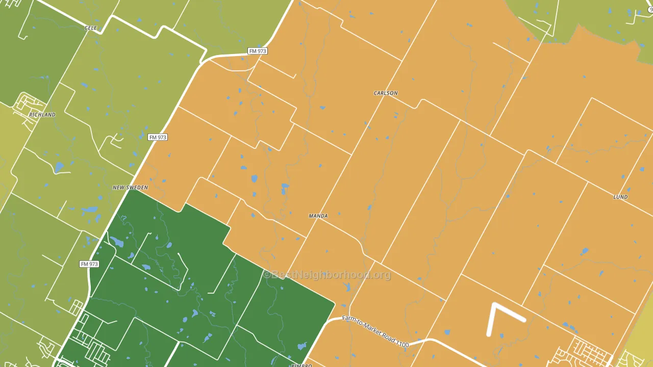 Manda, TX block-group voter-turnout map