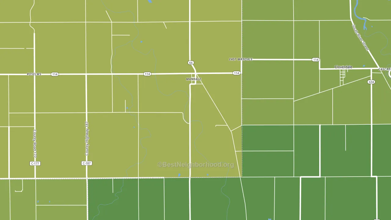 Mandale, OH block-group voter-turnout map