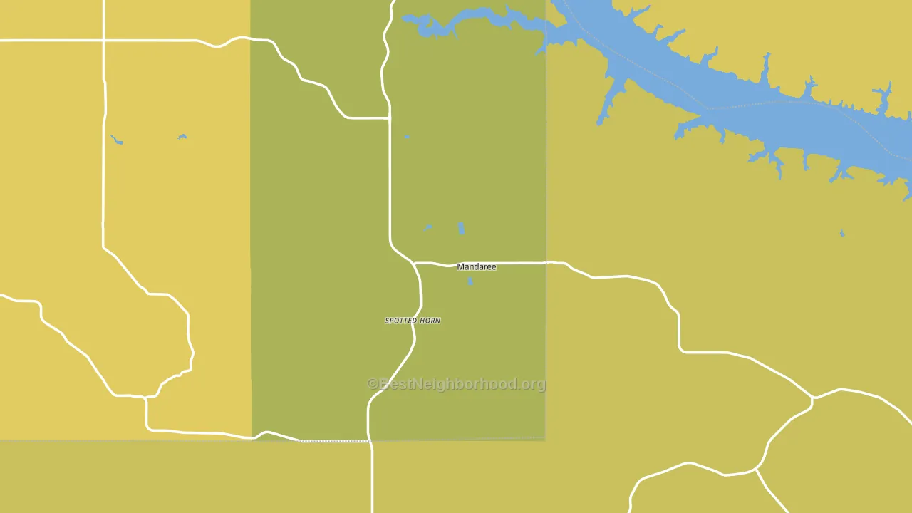Mandaree, ND block-group voter-turnout map