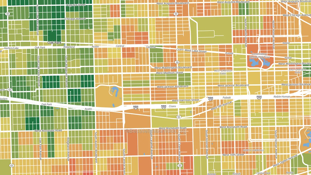 Mandell, Chicago, IL block-group voter-turnout map