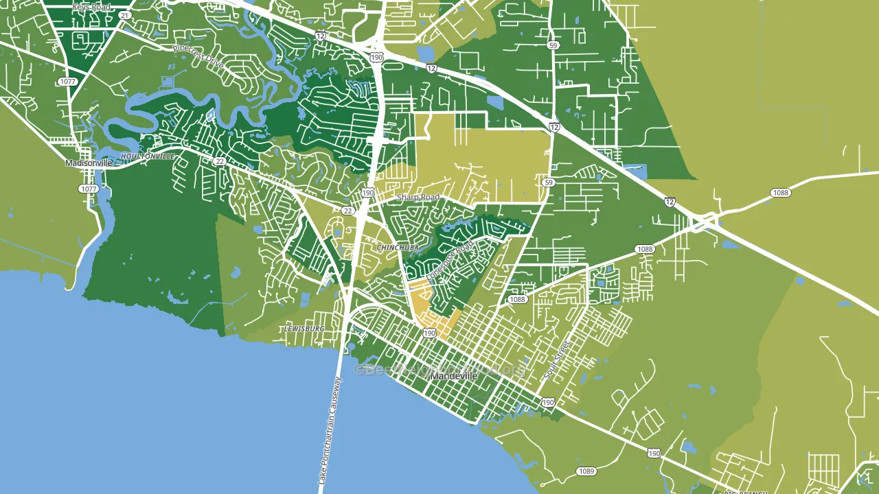 Mandeville, LA block-group voter-turnout map