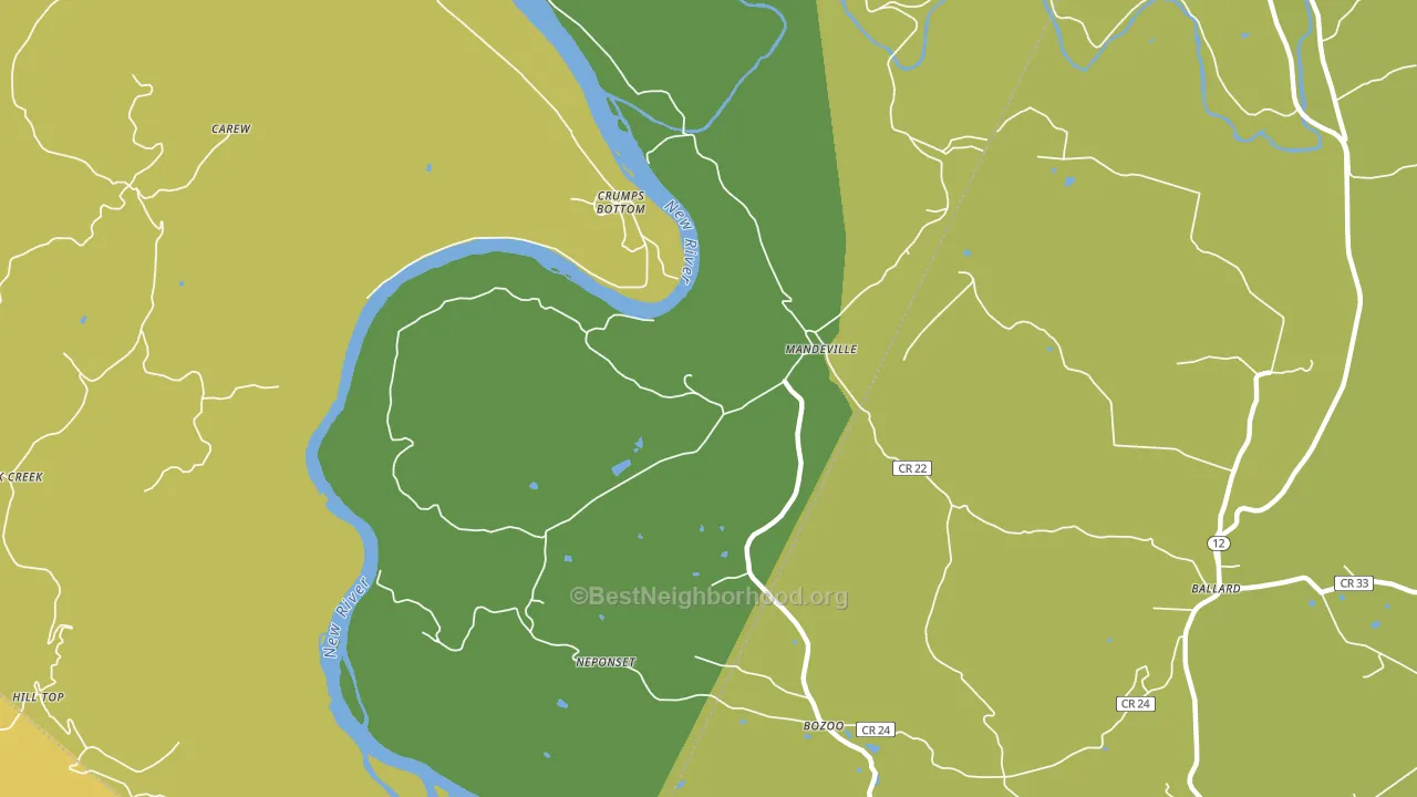 Mandeville, WV block-group voter-turnout map