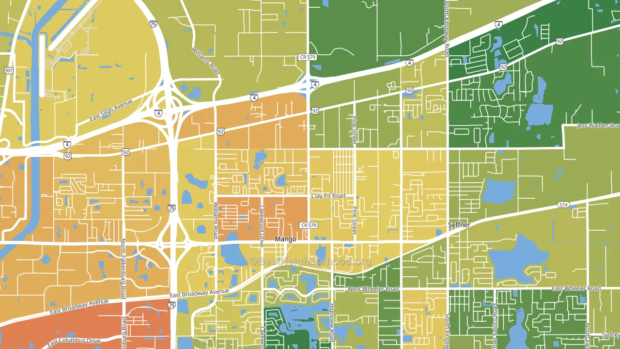 Mango, FL block-group voter-turnout map