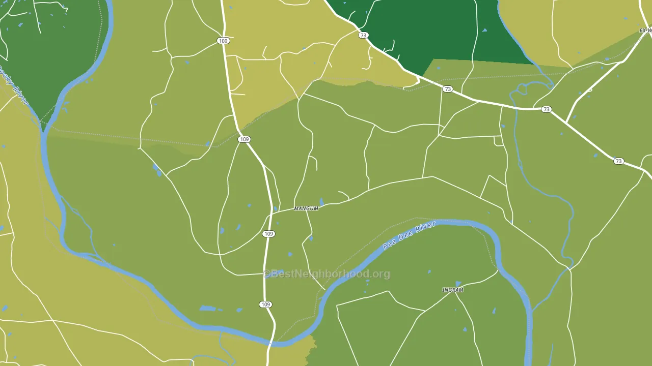 Mangum, NC block-group voter-turnout map